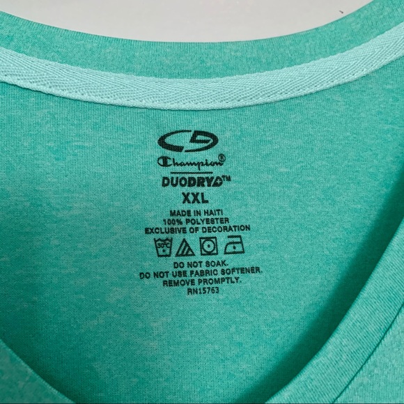 💕Champion Turquoise V Neck Short Sleeve Top - Picture 4 of 4